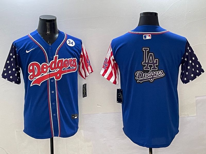 Men Los Angeles Dodgers Blank Blue a generation of national flags Joint name 2025 Nike MLB Jersey style 22->los angeles dodgers->MLB Jersey